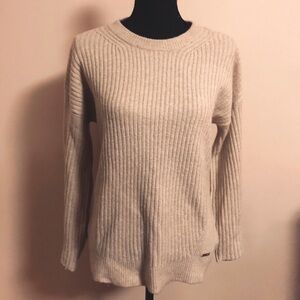 Michael Kors Beige Wide Sleeve Crew Neck Sweater